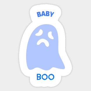 BABY BOO Cute Blue Ghost Halloween Trick or Treat Boy Gender Reveal Spooky Costume Sticker